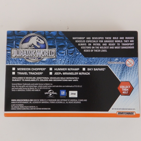Jurassic World Mission Force Matchbox 5 pack NIB 2015 Mattel Collectable - Picture 3 of 3